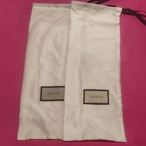 2 Gucci White Silk Dust Bags/Covers  6"X16"